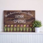 Spring Flowers Wooden Sign