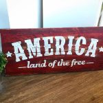 USA American Wood Sign