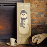 Winter Snowman Wood Signs