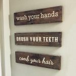 Bathroom Trio Wood Sign