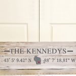 Home Coordinates Wooden Signs - 12X32