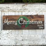 Merry Christmas (Wreath) Wood Sign