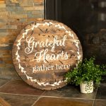 Wooden Grateful Hearts Thanksgiving Sign