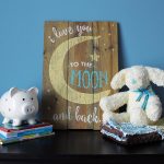 Love to Moon and Back Wooden Sign