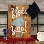 Hats Off to Graduation Wood Sign