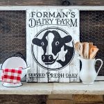 Dairy Farm Cow 20x24 Wood Sign