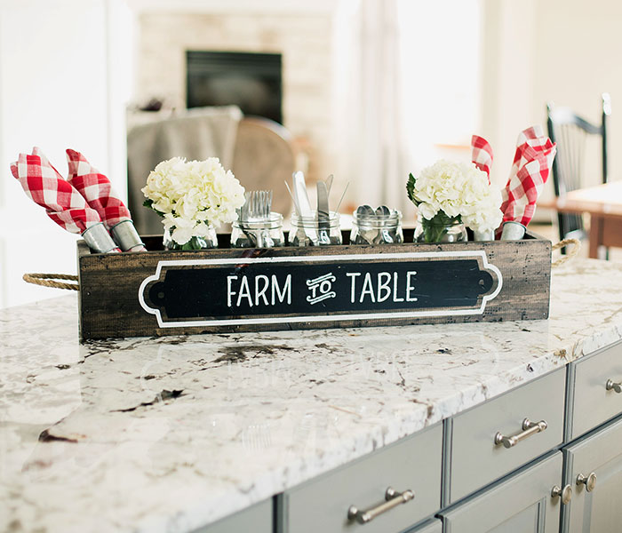 Farm to Table Centerpiece Box 6x32x4 Wood Box