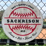Sports Series - Baseball 18" Round Wood Sign