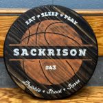 Sports Series - Basketball 18" Round Wood Sign