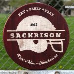 Sports Series - Football 18" Round Wood Sign