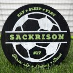 Sports Series - Soccer 18" Round Wood Sign