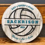 Sports Series - Volleyball 18" Round Wood Sign