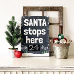 Santa Stops Here - 12x16 Kids Wood Sign