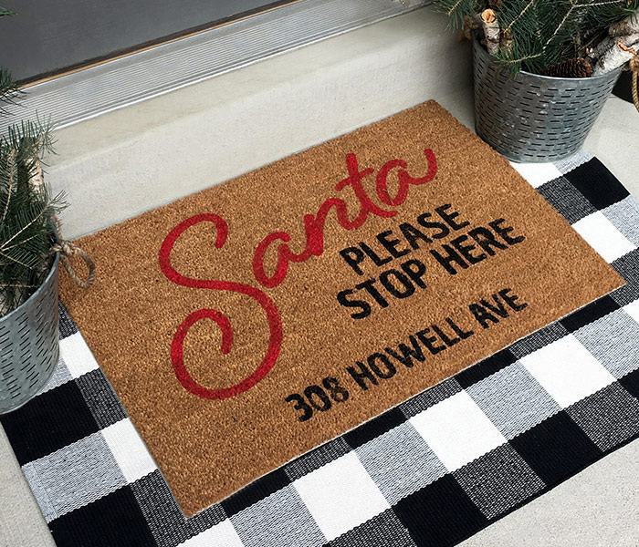 Santa Please Stop Here - 24x35 Doormat