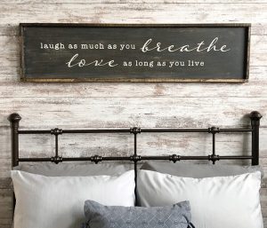 Laugh as Much as You Breathe - 14x50 Framed Wood Sign