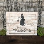 Traveling Easter Bunny - 20x24 Wood Sign