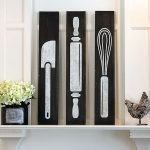 Whisk, Rolling Pin, Spatula Trio - 6x32 Wood Sign