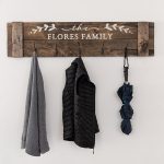 Family Coat Rack 12x48 Wood Sign