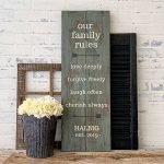 Our Family Rules - 12x32 Wood Sign