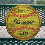 Classic Softball - 18" Round Wood Sign