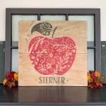 Ornate Apple 24x24 Wood Sign