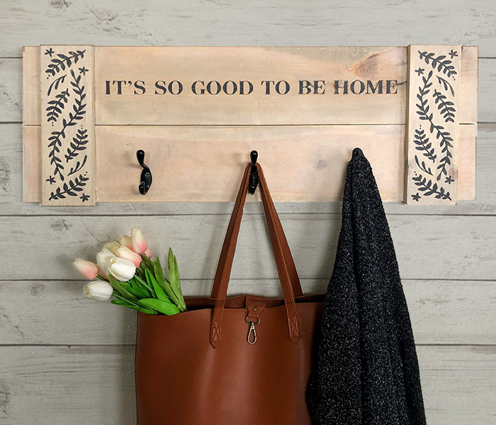 Good to be Home Coat Rack - 12x32 Wood Rack