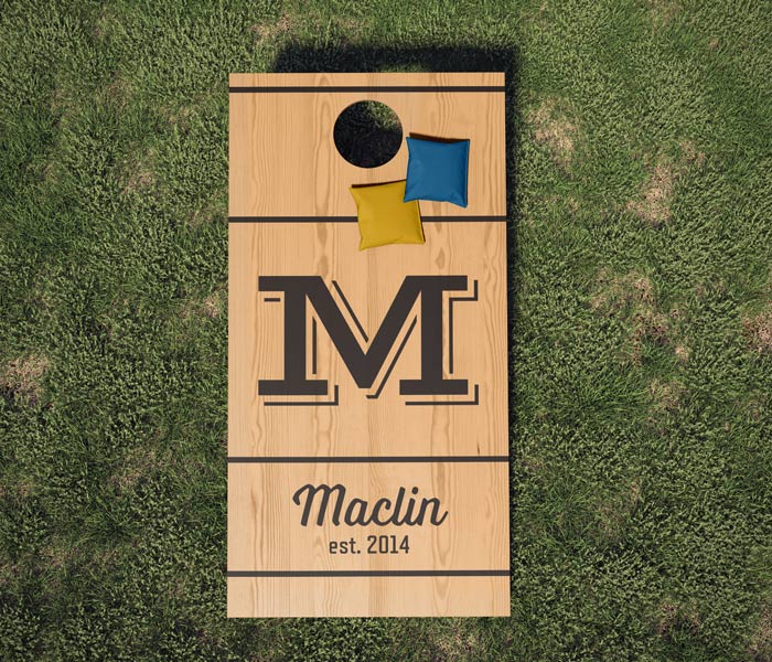 Shadow Monogram - 24x48 Outdoor Cornhole Game