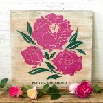 Large Peony 24x24 Wood Sign