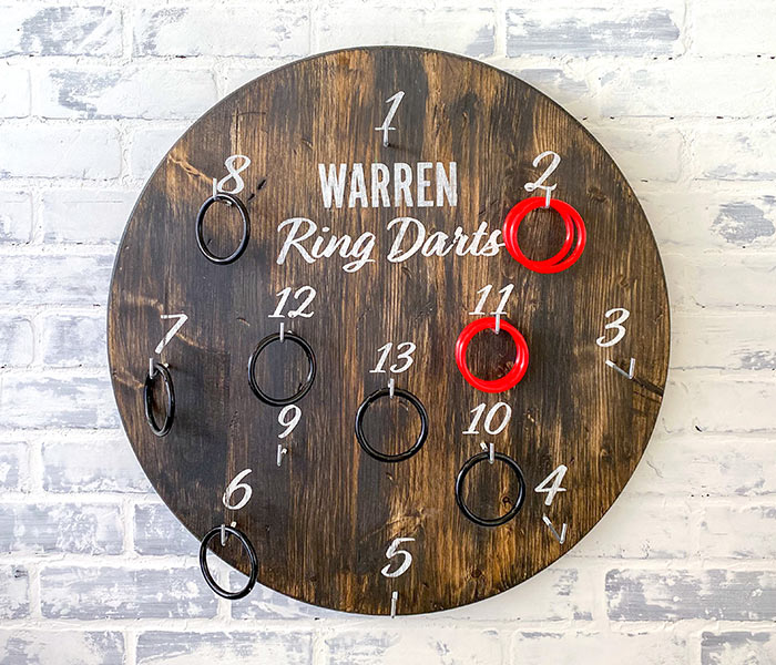 4 player ring and hook game  Diy yard games, Diy wooden games