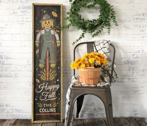 Happy Fall Scarecrow - 14x50 Framed