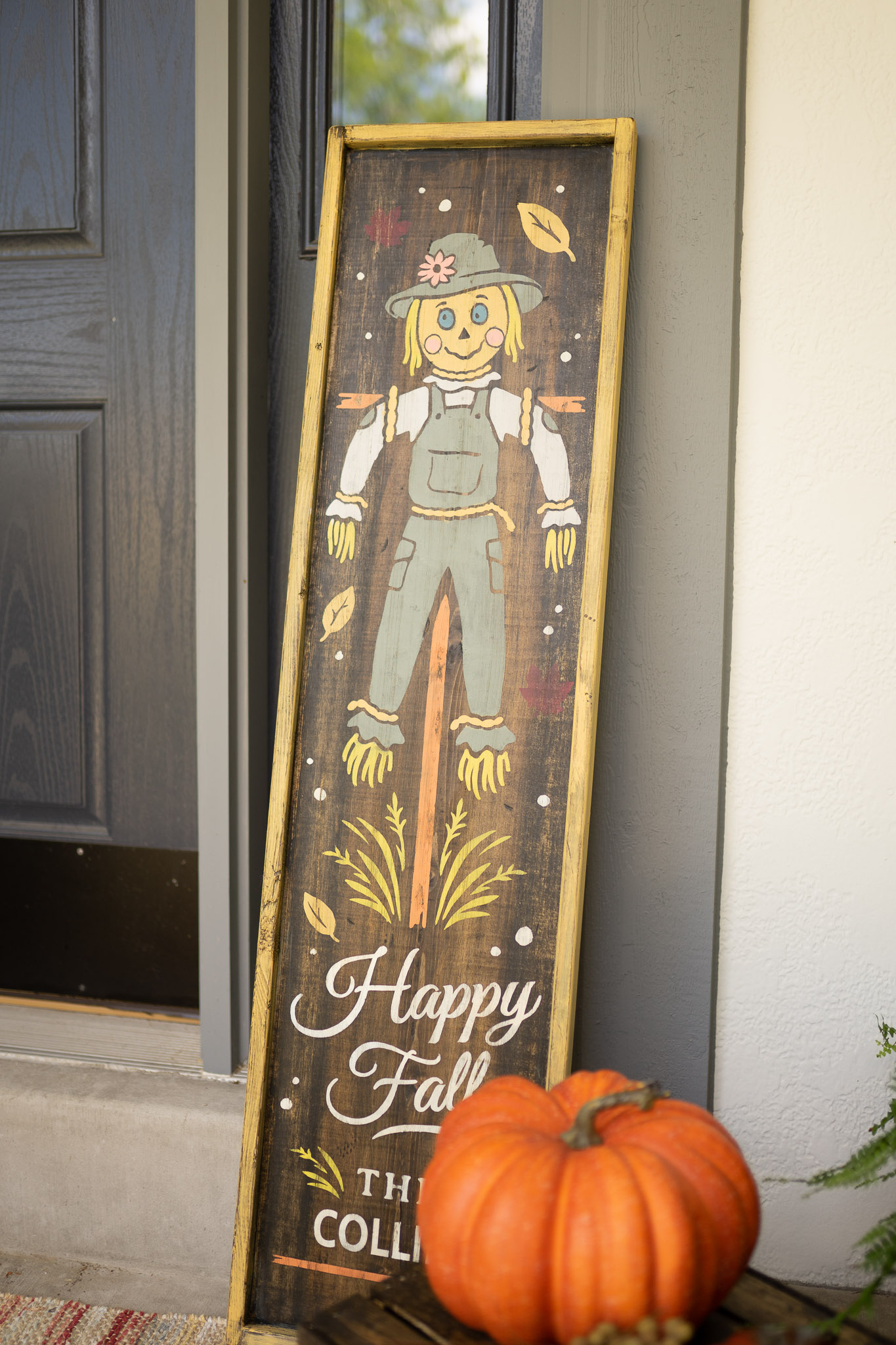 Happy Fall Scarecrow 14x50 Staged