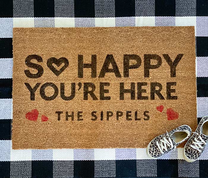 So Happy You're Here - 24x35 Doormat