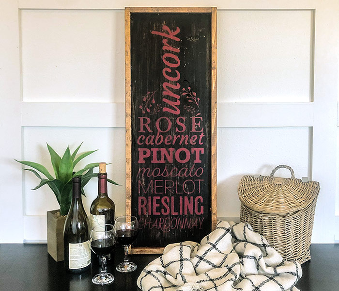 Wine Bottle - 14x34 Framed