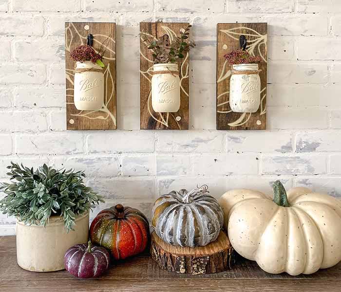 Botanical Glass Hanging Mason Jar Trio