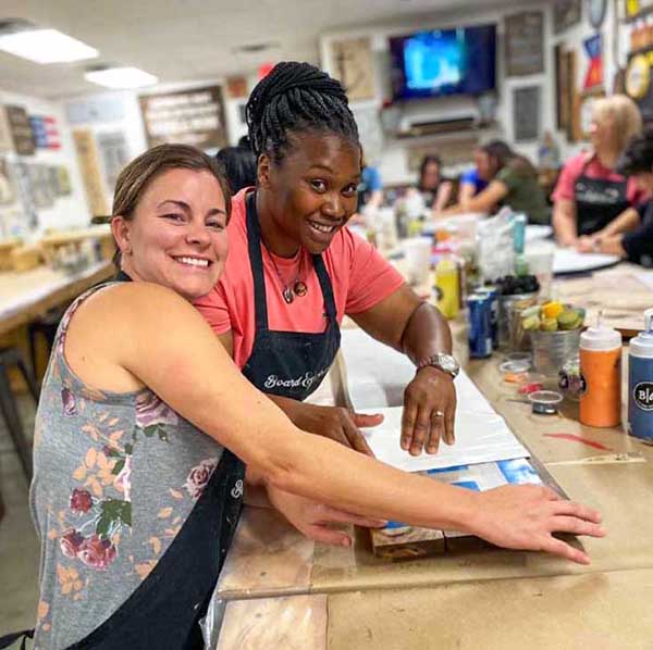 DIY Wood Signs  Design with Wine and Paint at Board and Brush