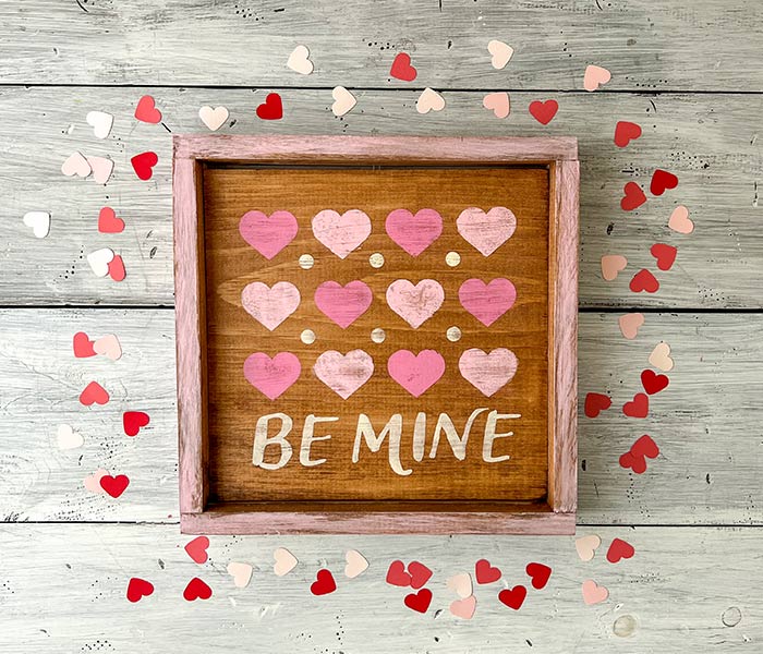 Be Mine Hearts - 14x14 Framed