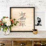 Floral Greenery Guestbook - 22x22 Framed