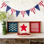 Stars & Stripes Pattern Trio - 14x14 Framed