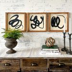 Bold Scribble Trio - 14x14 Framed