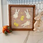 Bunnies and Chicks Pattern - 14x14 Framed