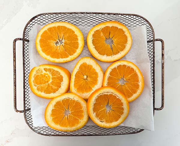 Citrus on baking sheet