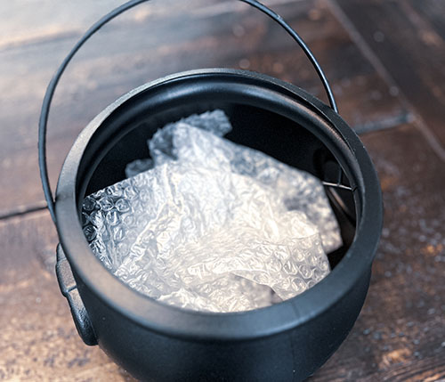 Cauldron with Bubble Wrap