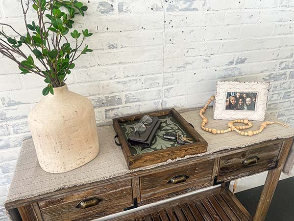 DIY Console Table Organization