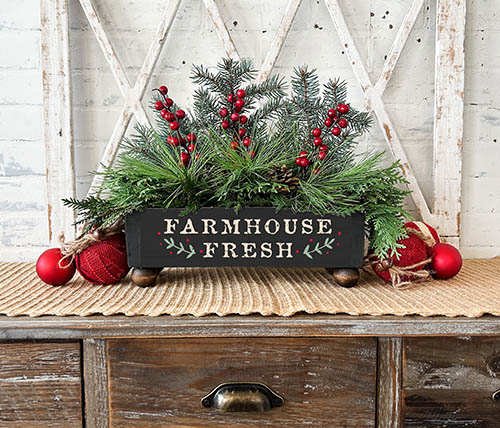 Farmhouse Fresh Pedestal Box 14x4x6